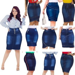 Saia Jeans Moda Feminina Evangelica Kit 3 Peças Variadas