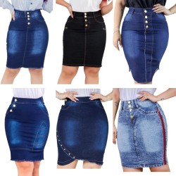 Saia Jeans Moda Feminina Evangelica Kit 3 Peças Variadas