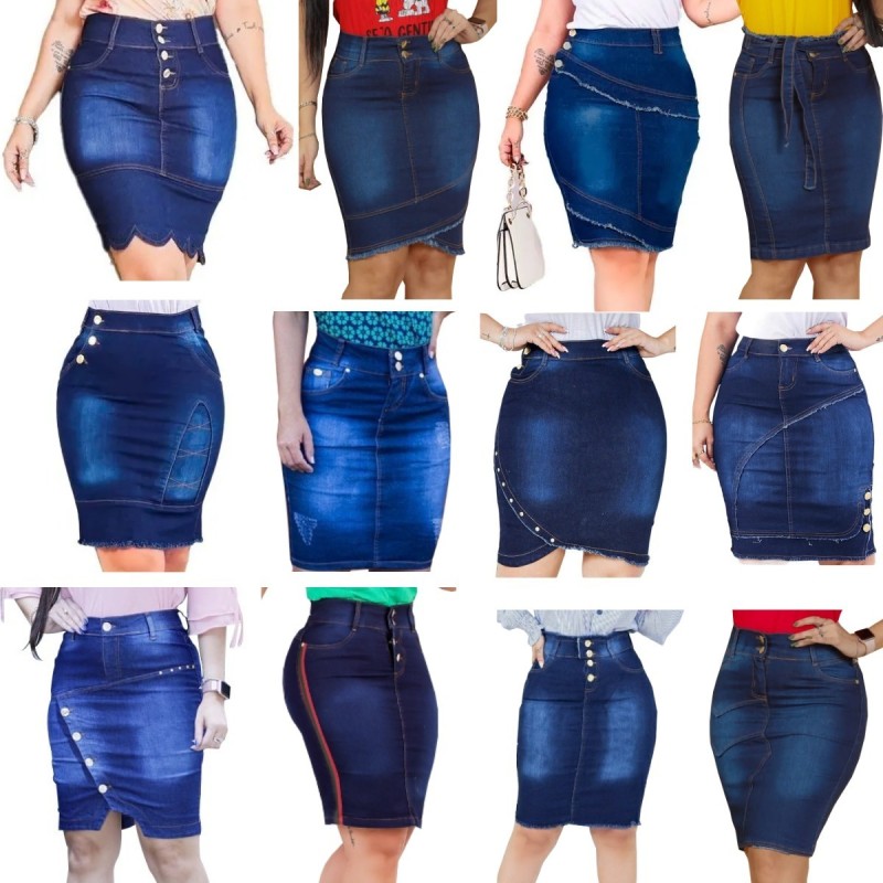 Saia Eu Quero Ver Roupa EvangÃ©lica Saia Jeans Moda Feminina