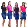 Saia Jeans Moda Feminina Evangelica Kit 3 Peças Variadas