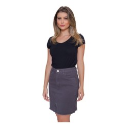 Saia Jeans Midi Balada Trabalho Social Feminina Premium Nf-e