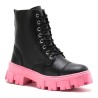Bota Botinha Coturno Feminina Sola Tratorada Colorida Ziper