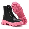 Bota Botinha Coturno Feminina Sola Tratorada Colorida Ziper