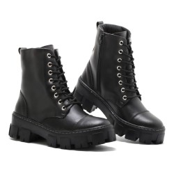 Bota Botinha Coturno Feminina Sola Tratorada Colorida Ziper